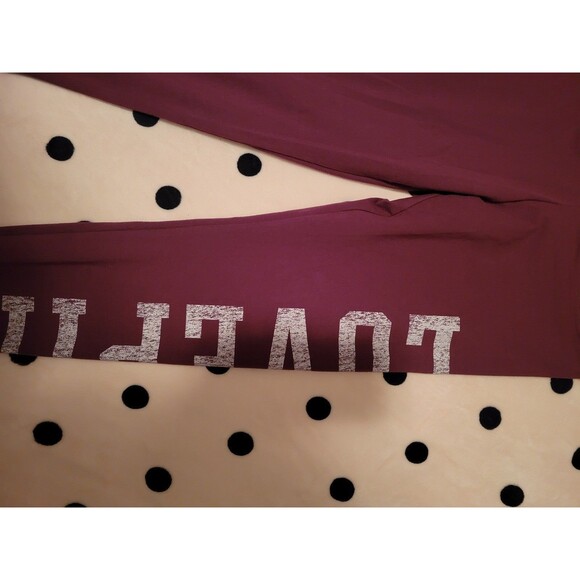 VS PINK LEGGINGS COTTON xl maroon - Picture 5 of 9